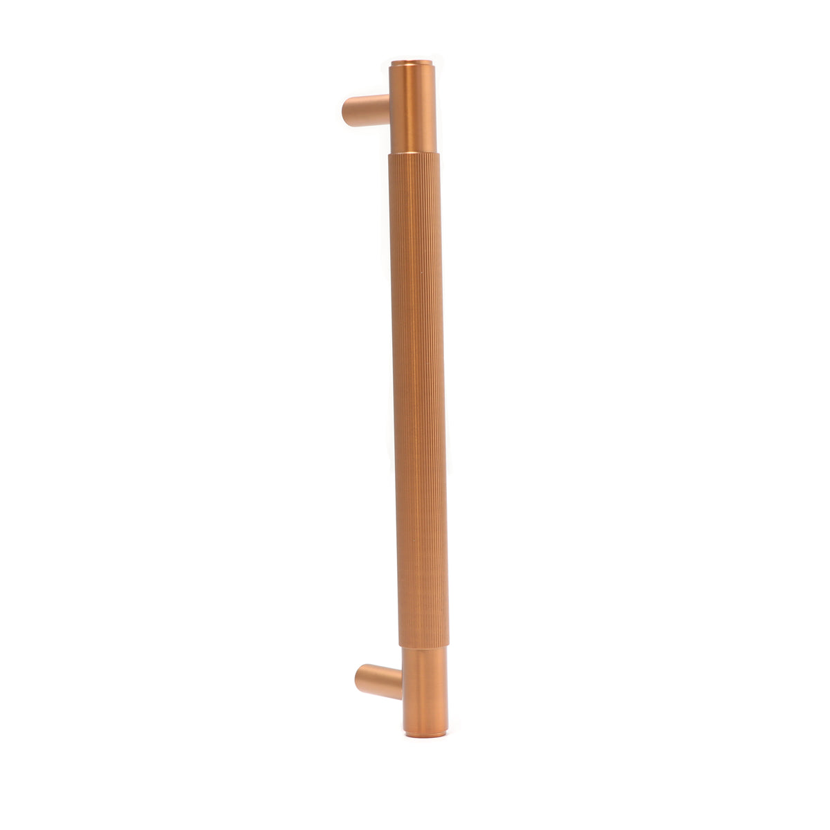 Fluted Medium Round T-Bar Pull Handle - Rose Gold