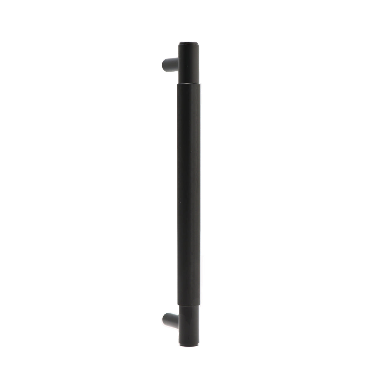 Fluted Medium Round T-Bar Pull Handle - Matt Black