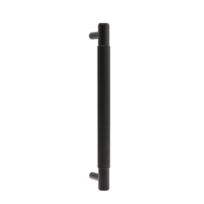 Fluted Medium Round T-Bar Pull Handle - Matt Black