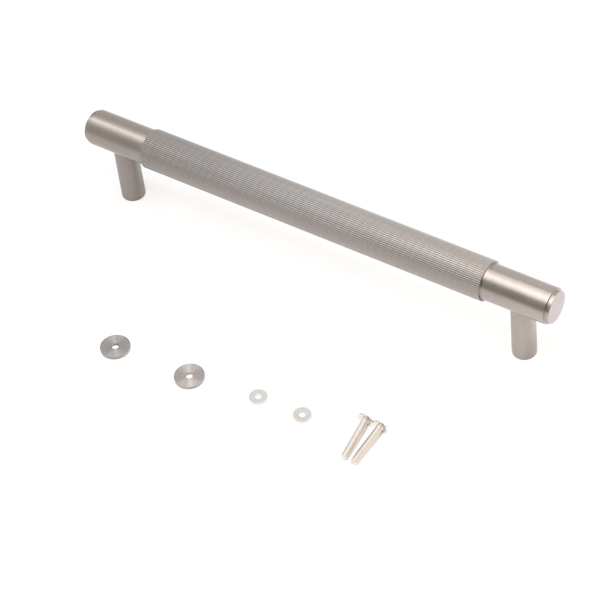 Fluted Medium Round T-Bar Pull Handle - Gun Metal