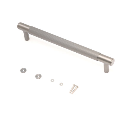 Fluted Medium Round T-Bar Pull Handle - Gun Metal