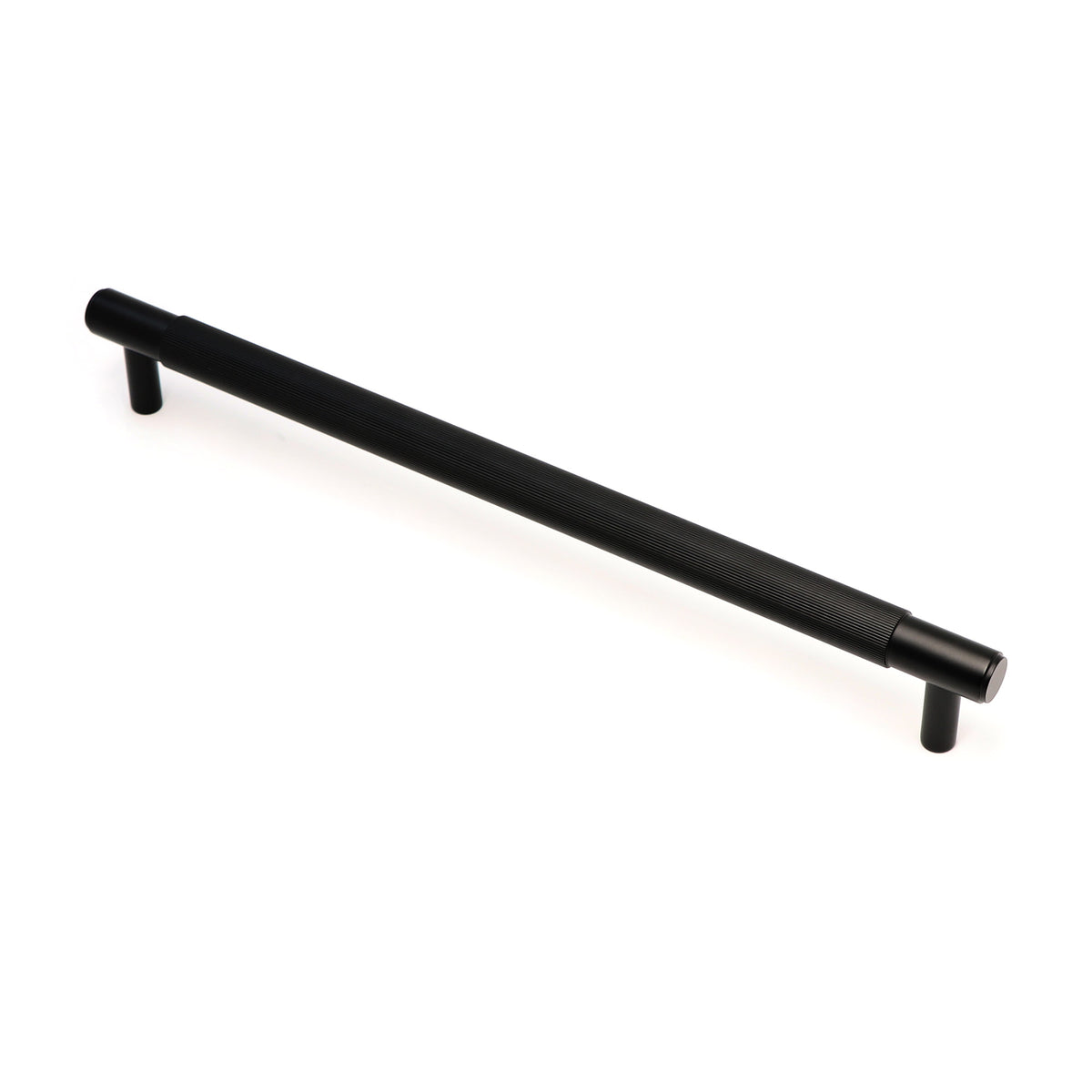 Fluted Large Round T-Bar Pull Handle - Matt Black