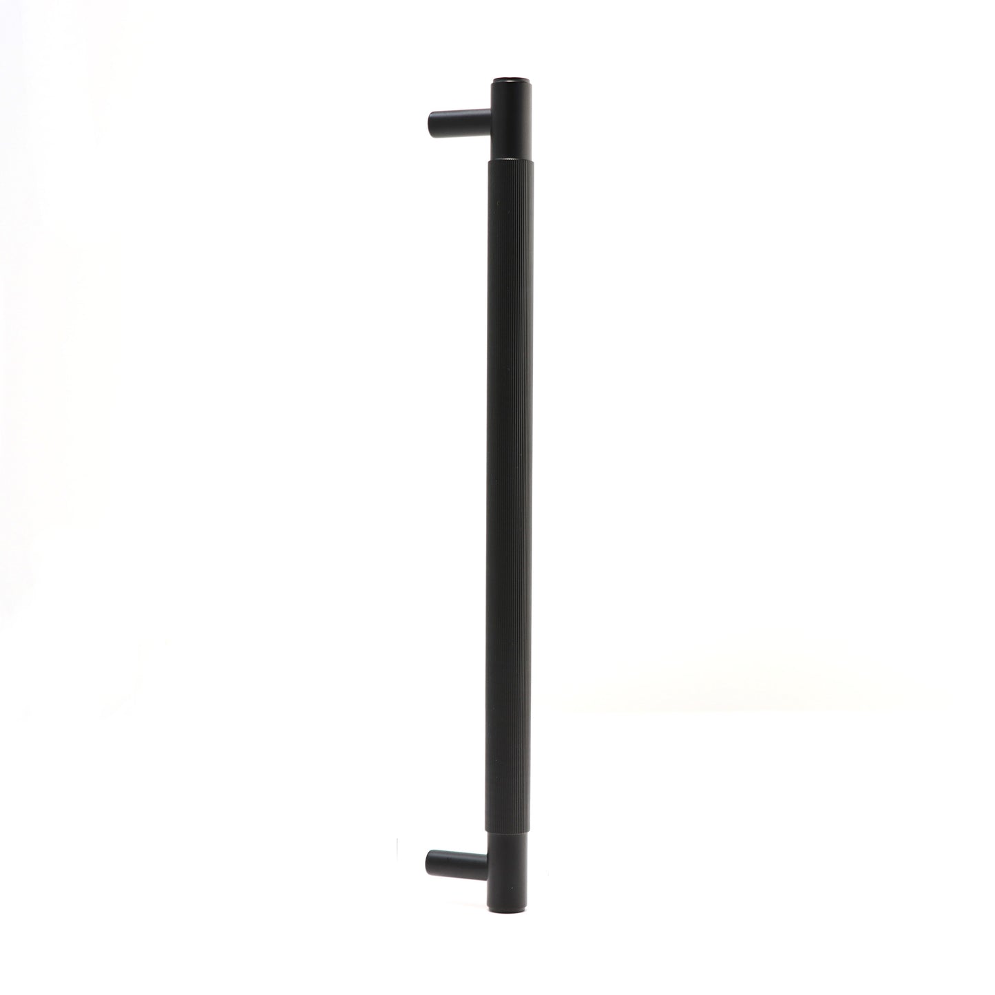 Fluted Large Round T-Bar Pull Handle - Matt Black