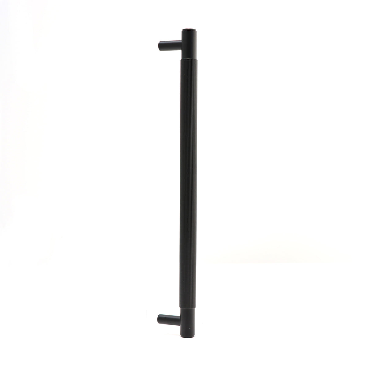 Fluted Large Round T-Bar Pull Handle - Matt Black