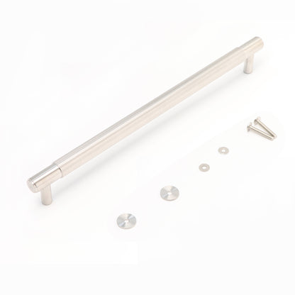 Fluted Large Round T-Bar Pull Handle - Satin Stainless Steel