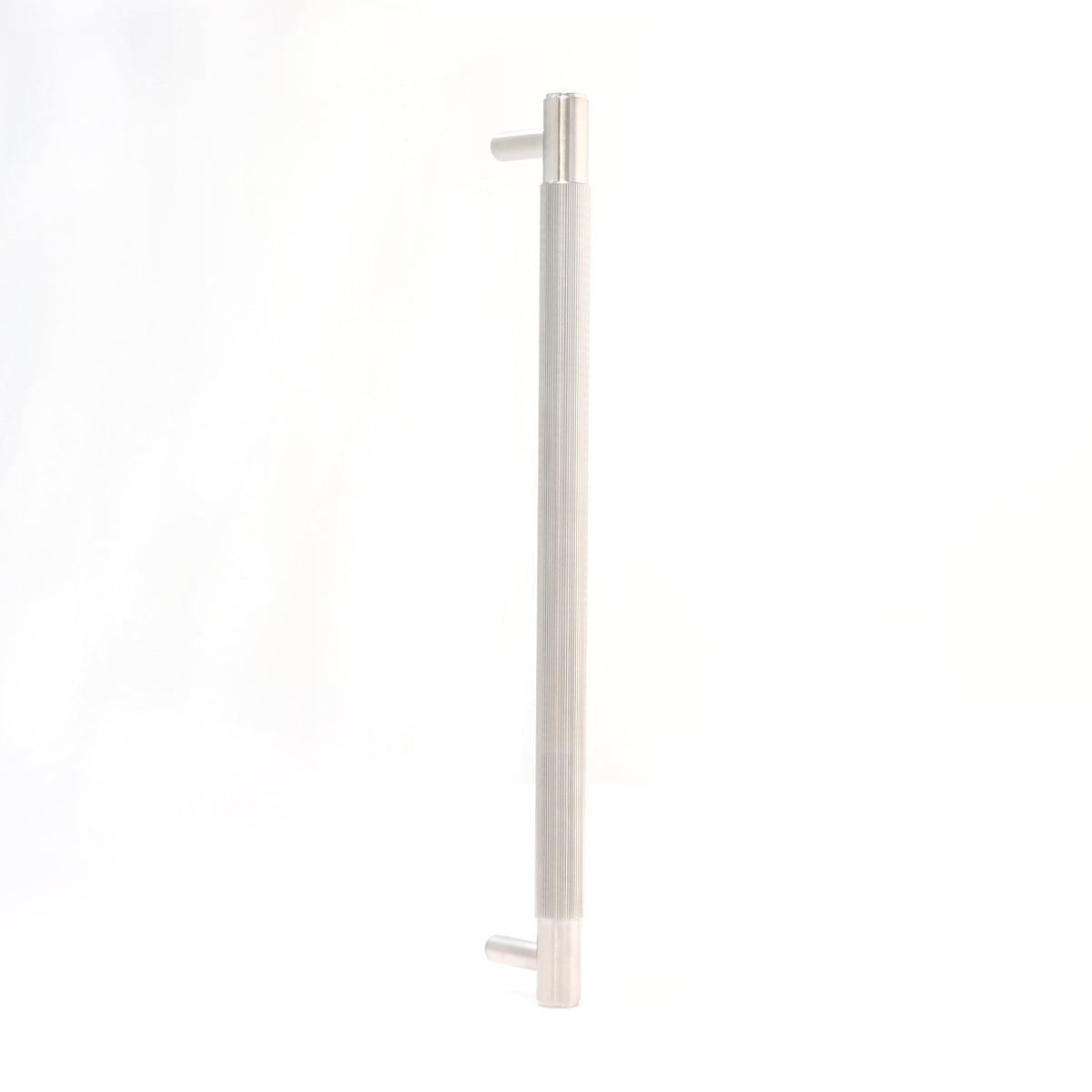 Fluted Large Round T-Bar Pull Handle - Satin Stainless Steel