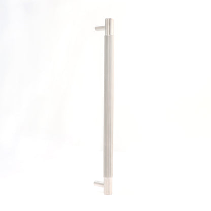 Fluted Large Round T-Bar Pull Handle - Satin Stainless Steel