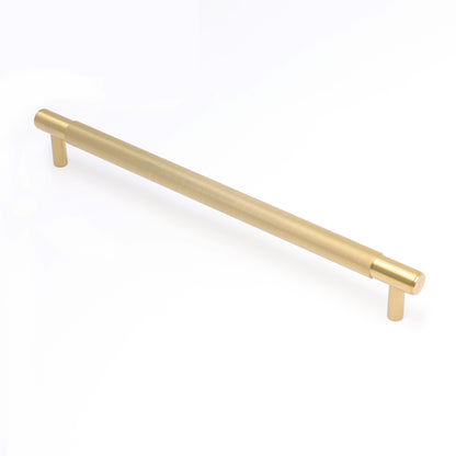 Fluted Large Round T-Bar Pull Handle - Satin Gold