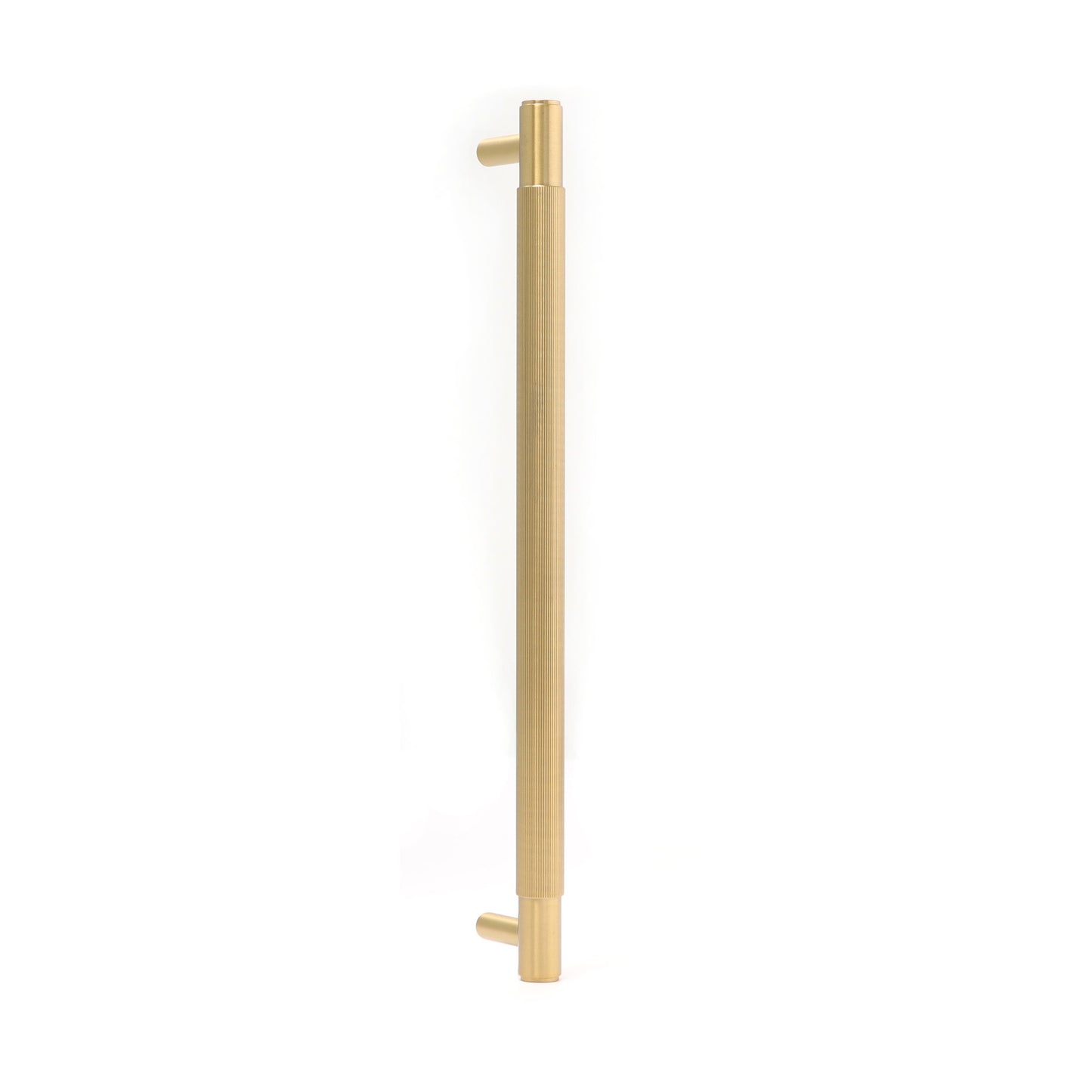 Fluted Large Round T-Bar Pull Handle - Satin Gold