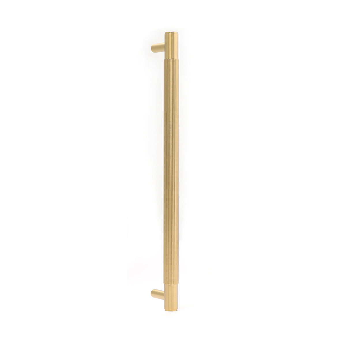 Fluted Large Round T-Bar Pull Handle - Satin Gold