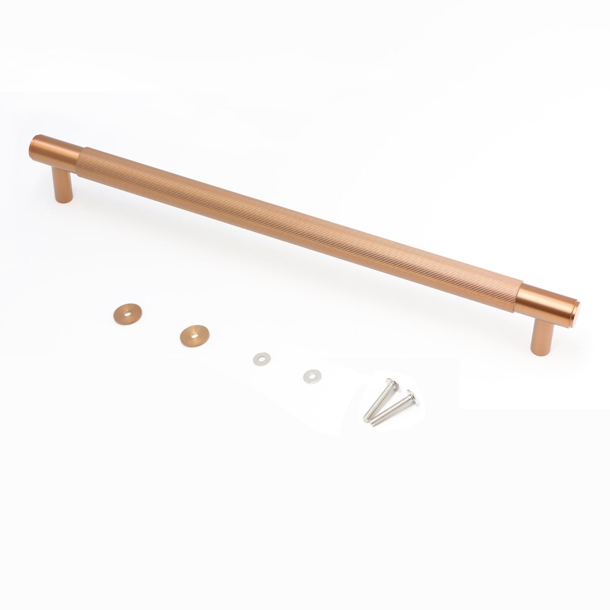 Fluted Large Round T-Bar Pull Handle - Rose Gold