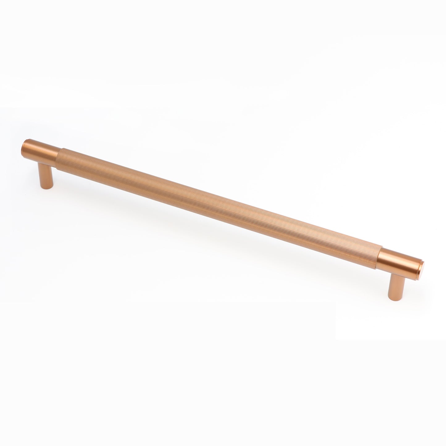 Fluted Large Round T-Bar Pull Handle - Rose Gold
