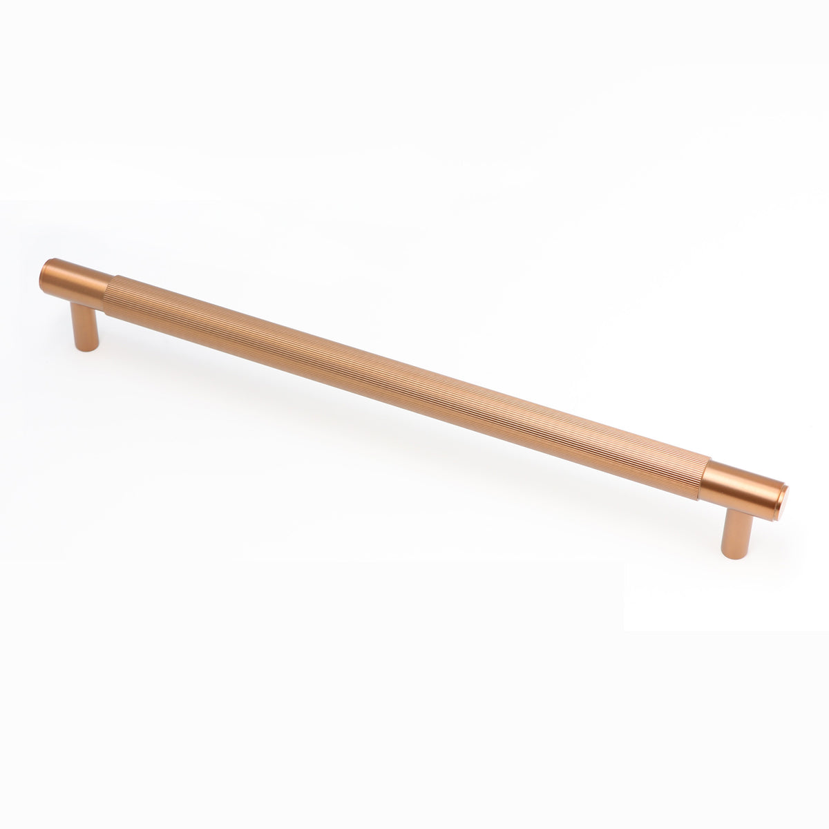 Fluted Large Round T-Bar Pull Handle - Rose Gold