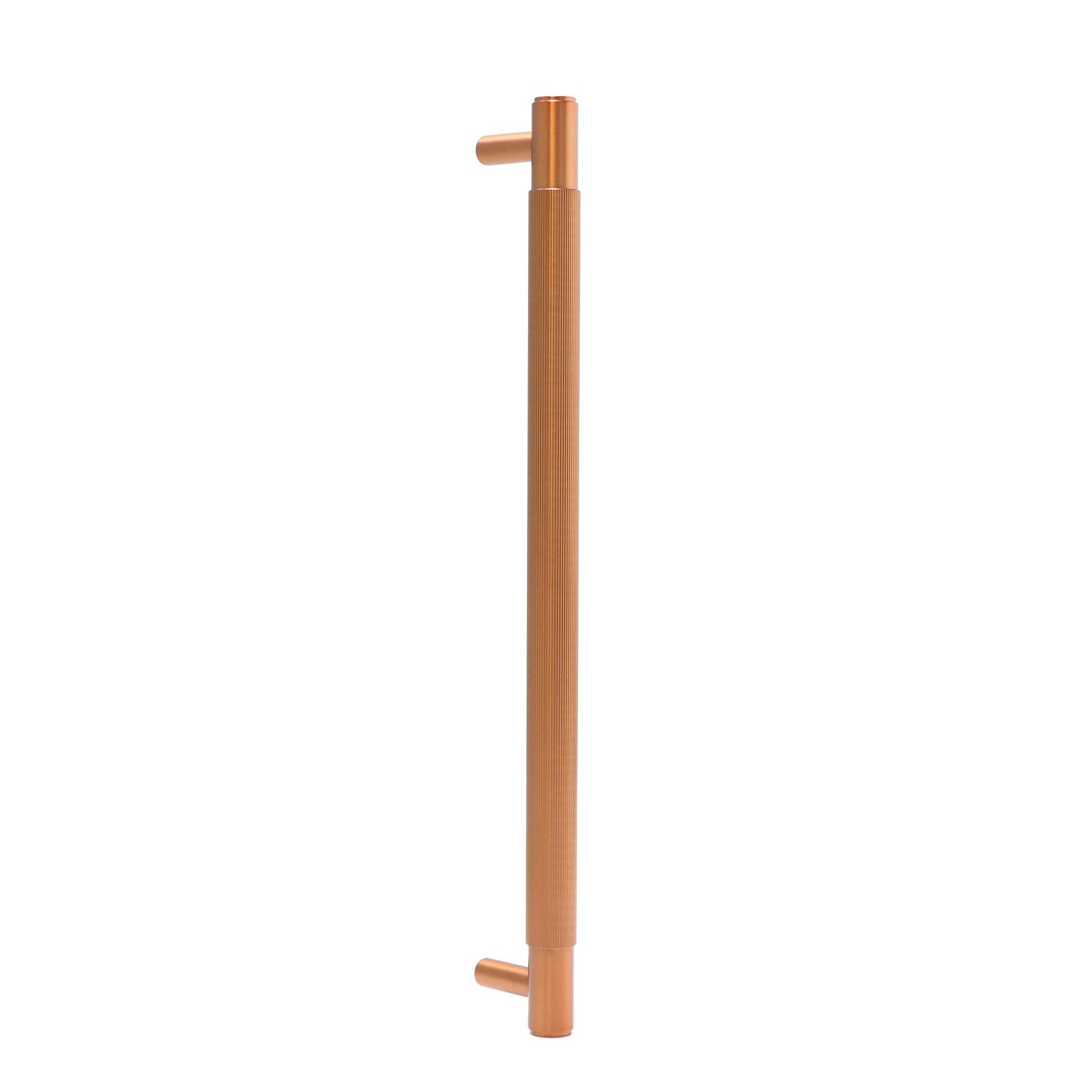 Fluted Large Round T-Bar Pull Handle - Rose Gold