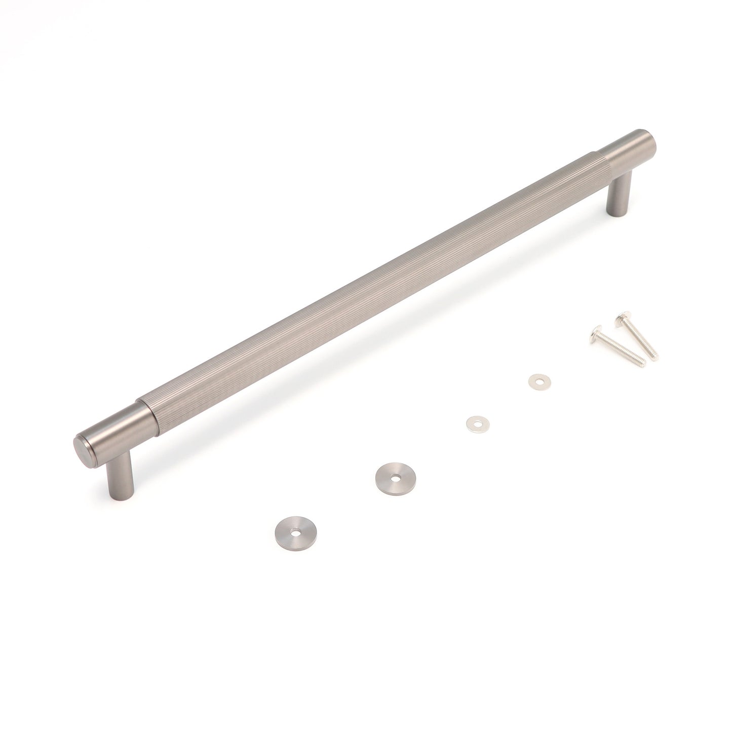 Fluted Large Round T-Bar Pull Handle - Gun Metal
