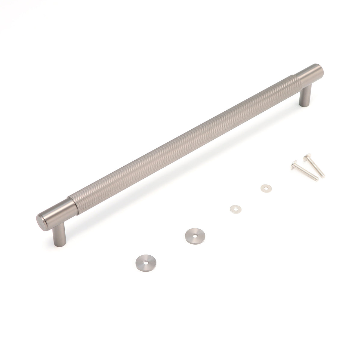 Fluted Large Round T-Bar Pull Handle - Gun Metal