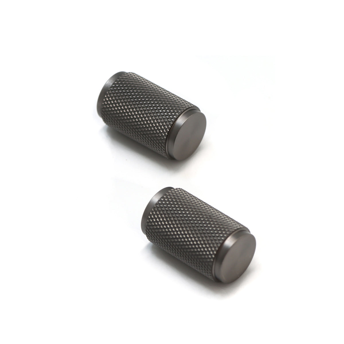 Knurled Large Round Cabinet Door Knob - Gun Metal