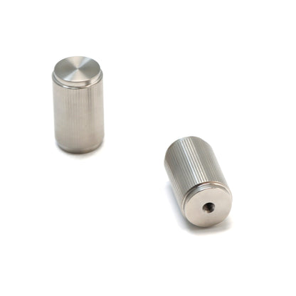 Fluted Large Round Cabinet Door Knob - Satin Stainless Steel