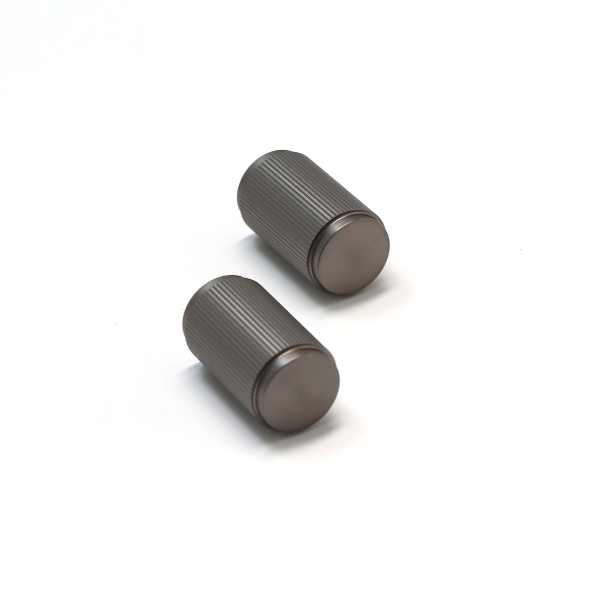 Fluted Large Round Cabinet Door Knob - Gun Metal
