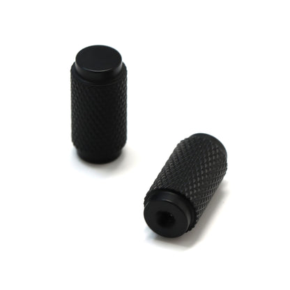 Knurled Small Round Cabinet Door Knob - Matt Black