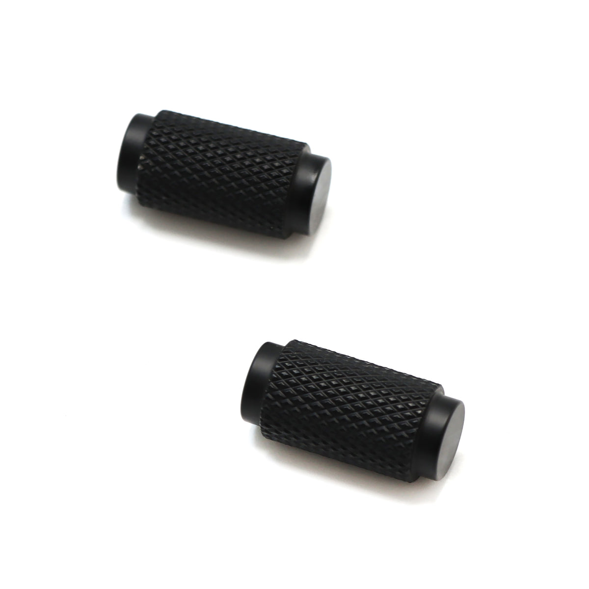 Knurled Small Round Cabinet Door Knob - Matt Black