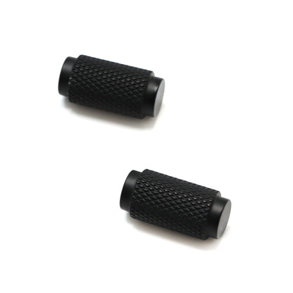 Knurled Small Round Cabinet Door Knob - Matt Black