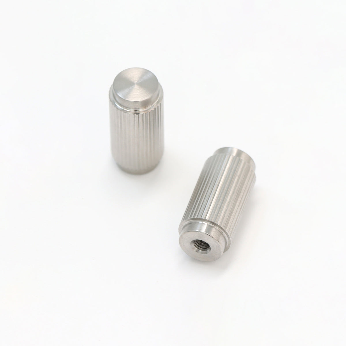 Fluted Small Round Cabinet Door Knob - Satin Stainless Steel