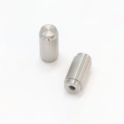 Fluted Small Round Cabinet Door Knob - Satin Stainless Steel