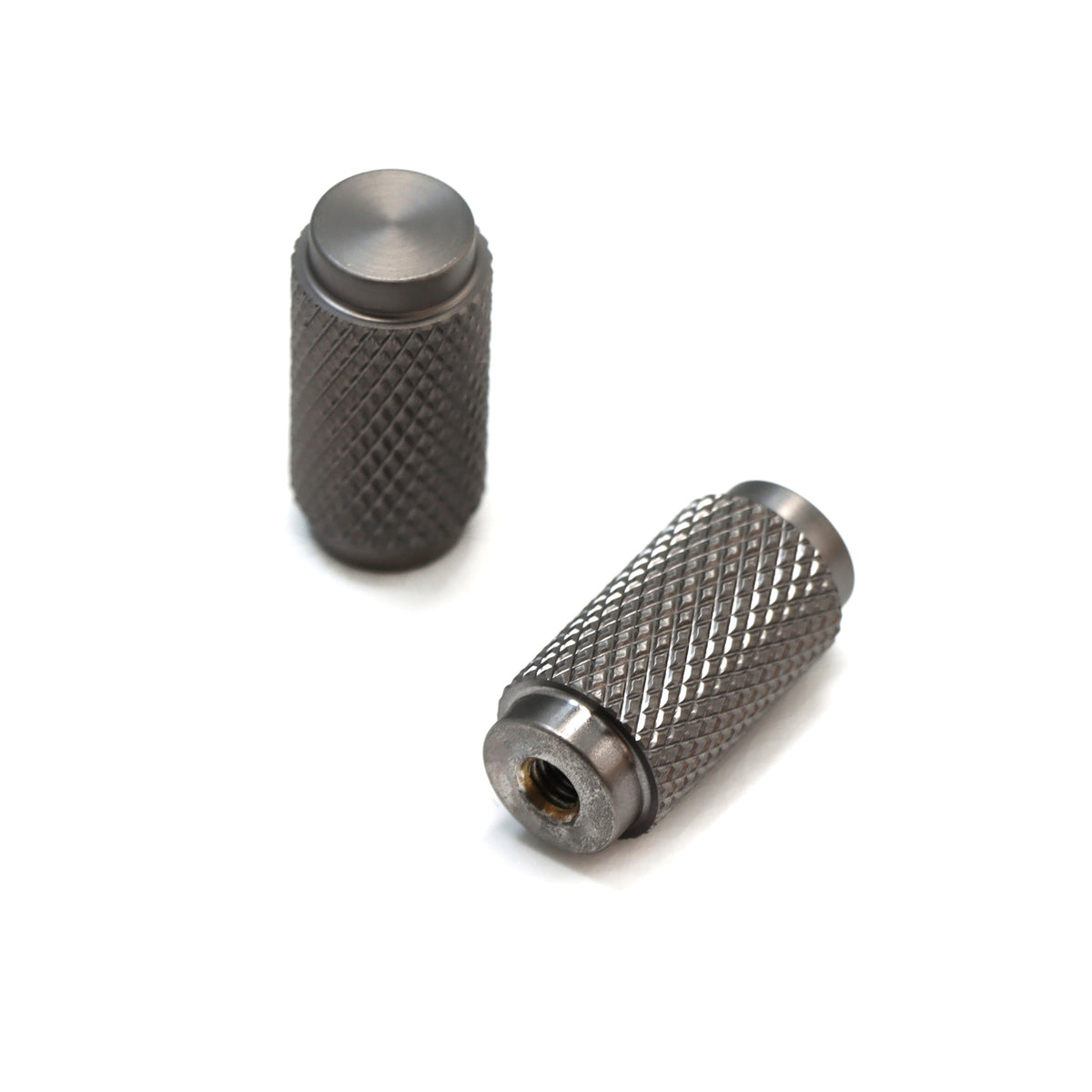 Knurled Small Round Cabinet Door Knob - Gun Metal