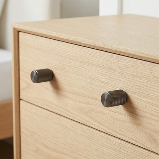 Knurled Small Round Cabinet Door Knob - Gun Metal