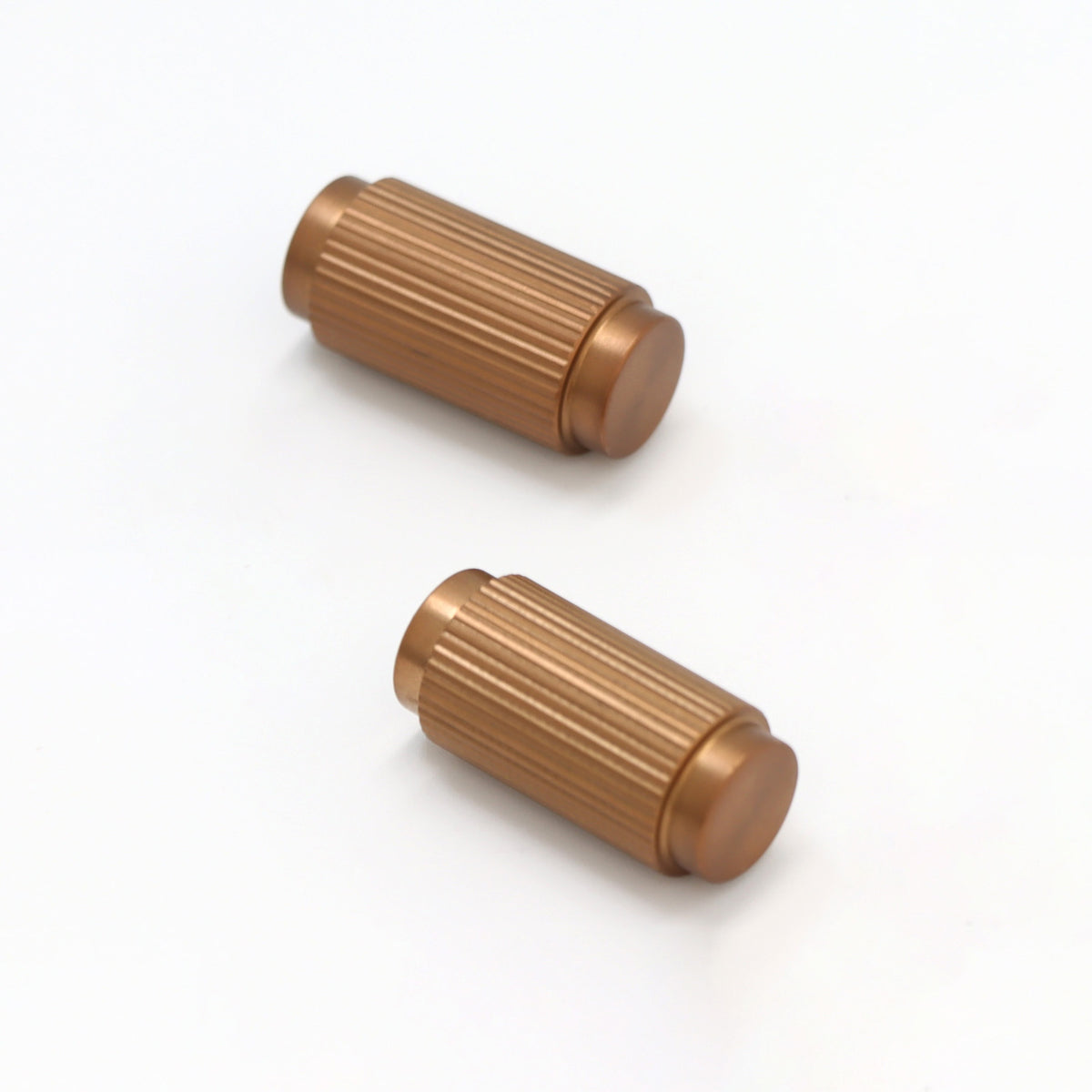 Fluted Small Round Cabinet Door Knob - Rose Gold
