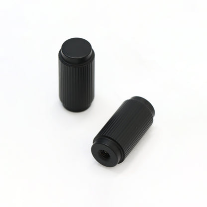 Fluted Small Round Cabinet Door Knob - Matt Black