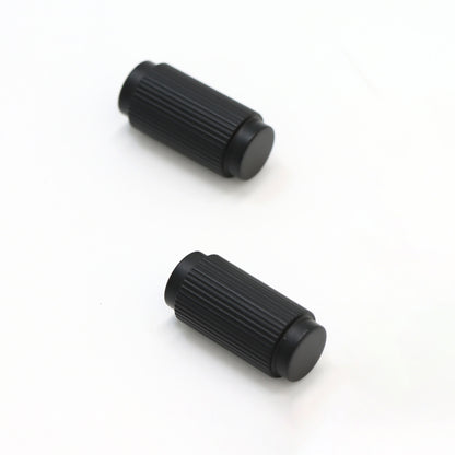 Fluted Small Round Cabinet Door Knob - Matt Black