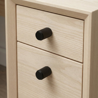 Fluted Small Round Cabinet Door Knob - Matt Black