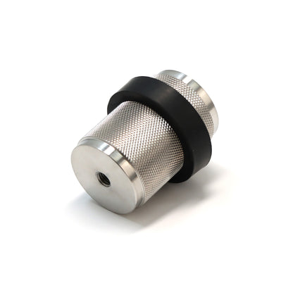 Knurled Round Door Stopper - Satin Stainless Steel