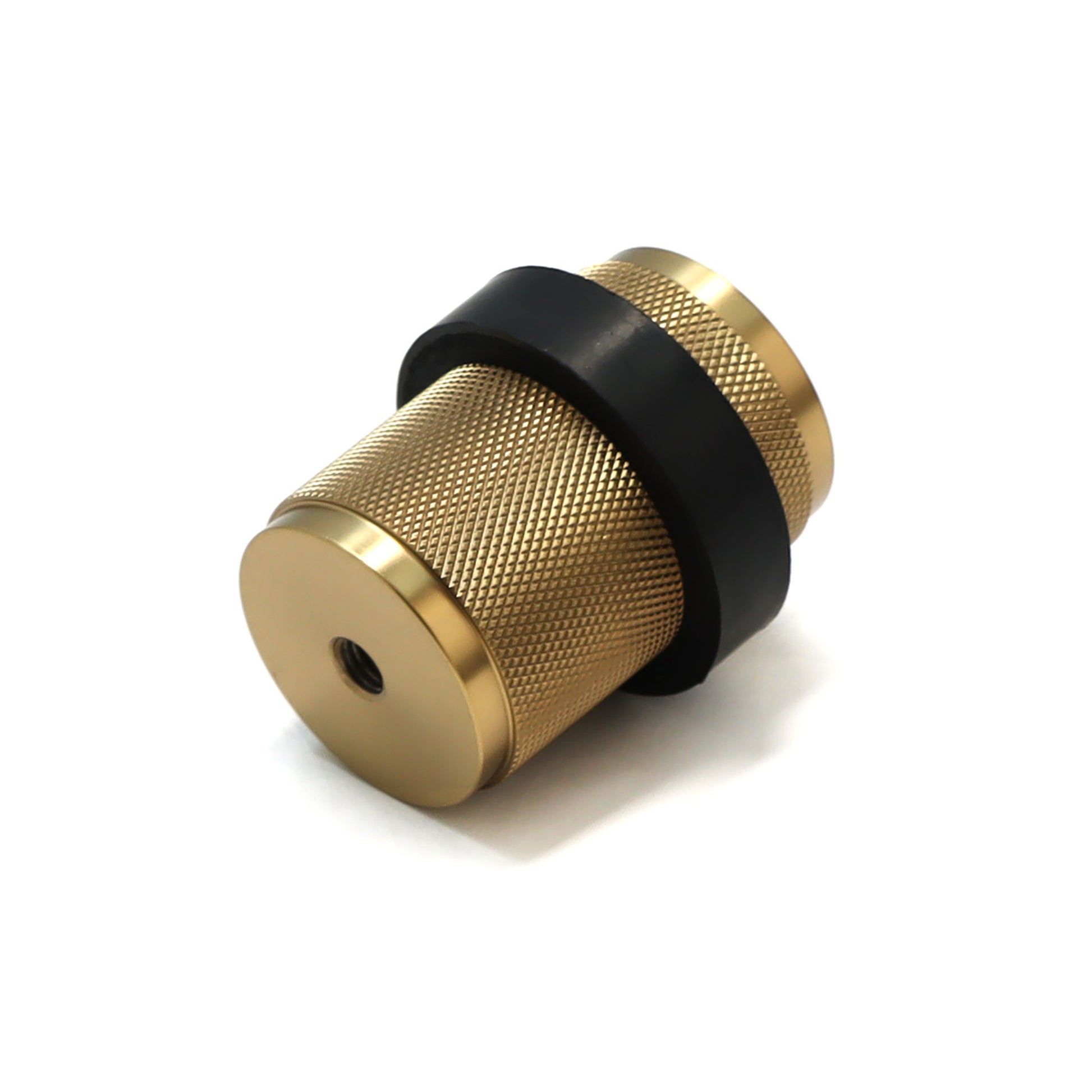Knurled Round Door Stopper - Satin Gold