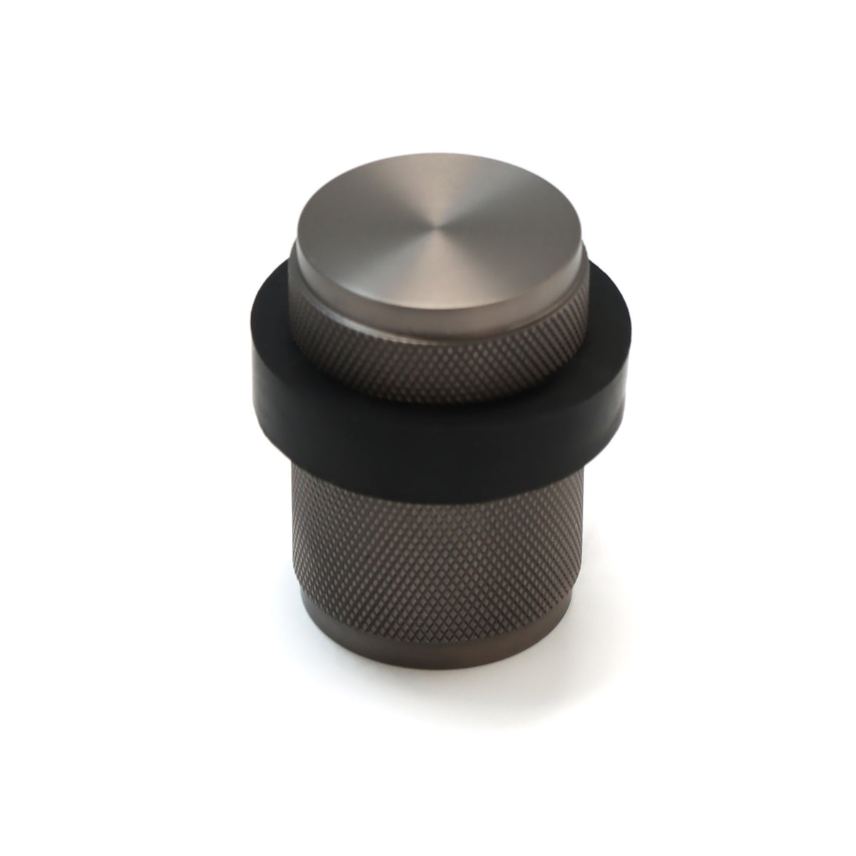 Knurled Round Door Stopper - Gun Metal