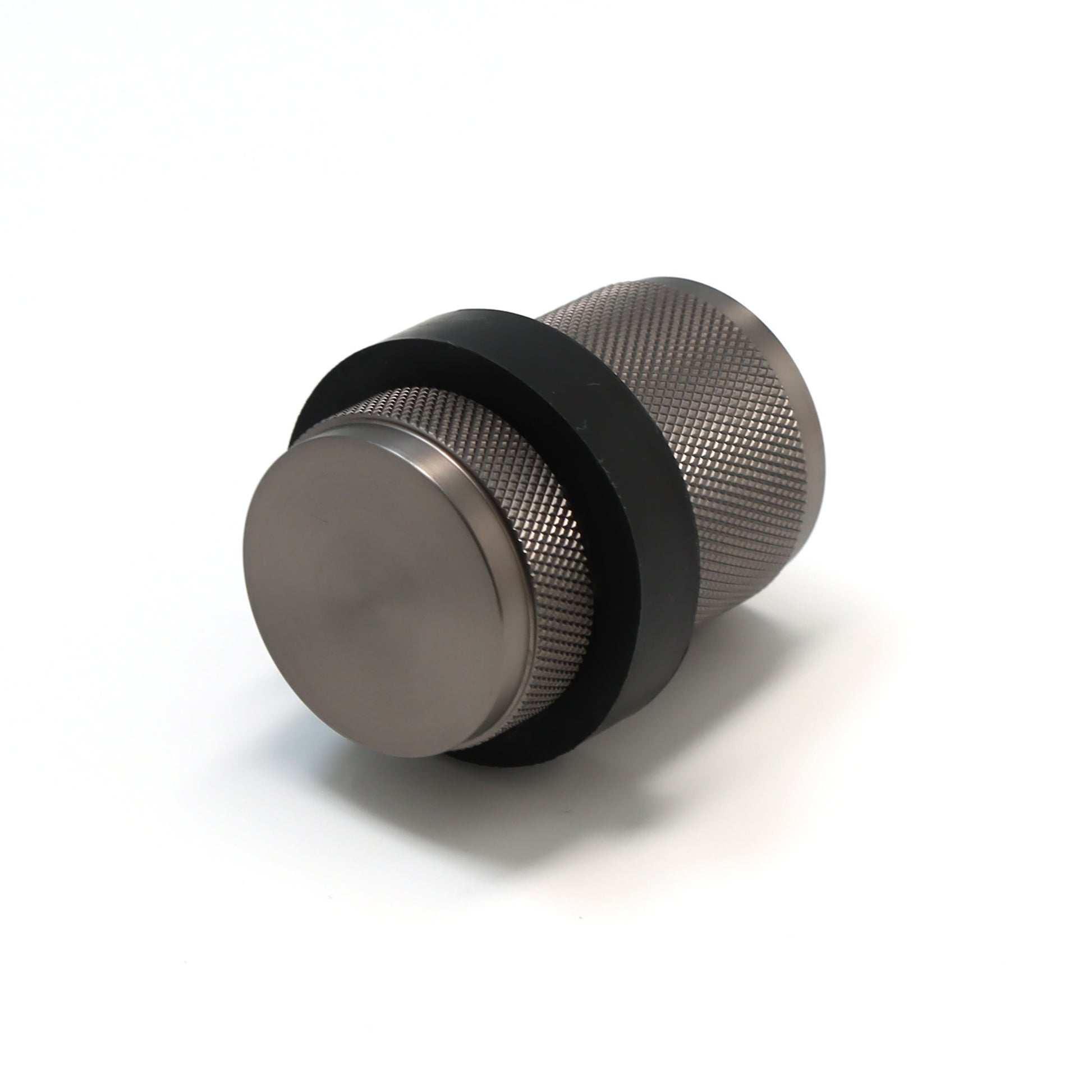 Knurled Round Door Stopper - Gun Metal