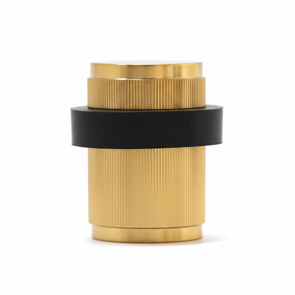 Fluted Round Door Stopper - Satin Gold