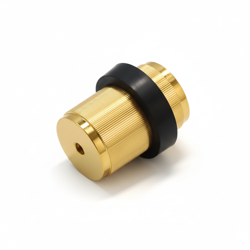 Fluted Round Door Stopper - Satin Gold