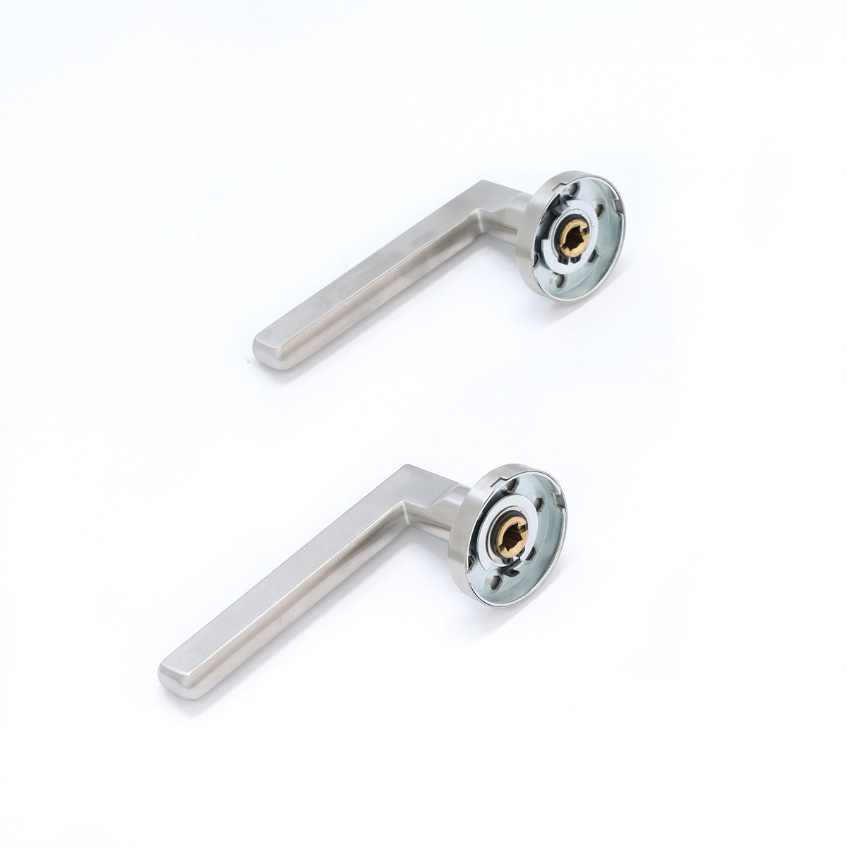 Superior Luna Lever on Round Rose Handle Set - Satin Stainless Steel