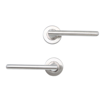 Superior Luna Lever on Round Rose Handle Set - Satin Stainless Steel