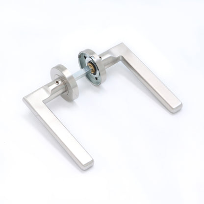 Superior Luna Lever on Round Rose Handle Set - Satin Stainless Steel