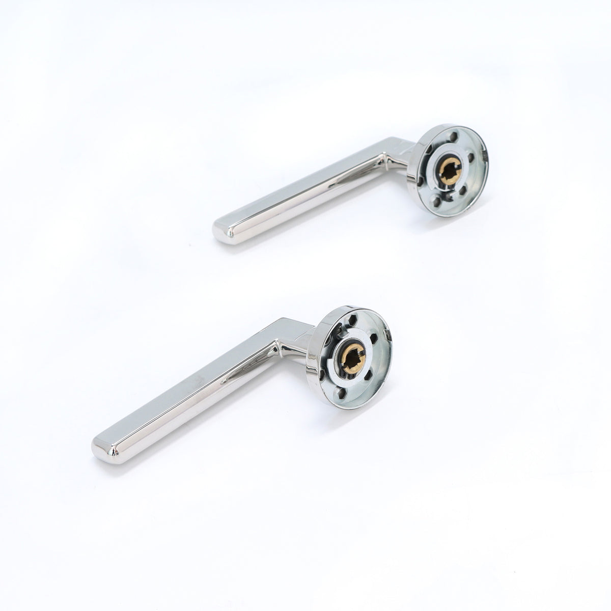 Superior Luna Lever on Round Rose Handle Set - Polished Stainless Steel