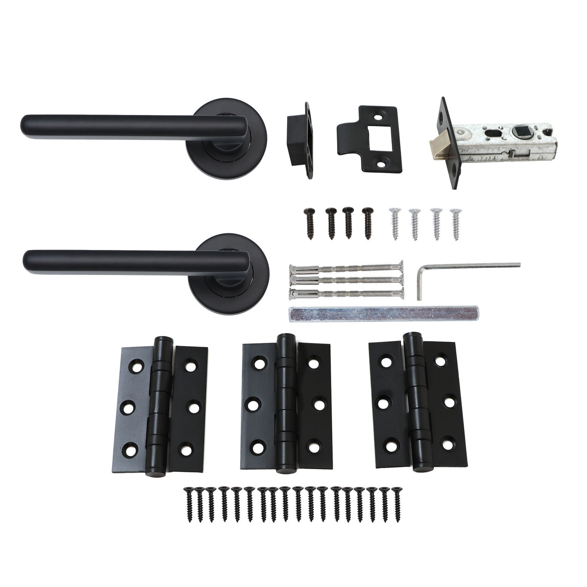 Superior Luna Lever on Round Rose Handle Set - Matt Black