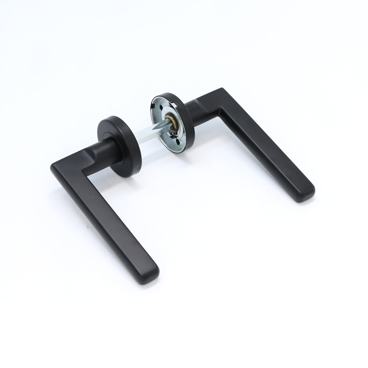 Superior Luna Lever on Round Rose Handle Set - Matt Black