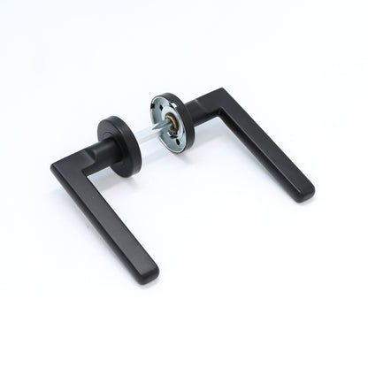 Superior Luna Lever on Round Rose Handle Set - Matt Black
