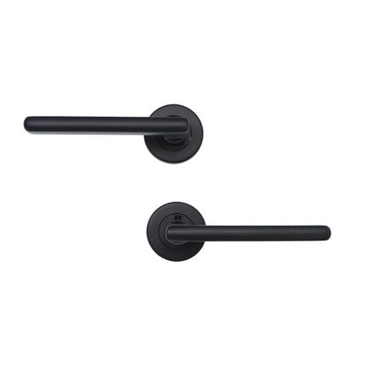 Superior Luna Lever on Round Rose Handle Set - Matt Black