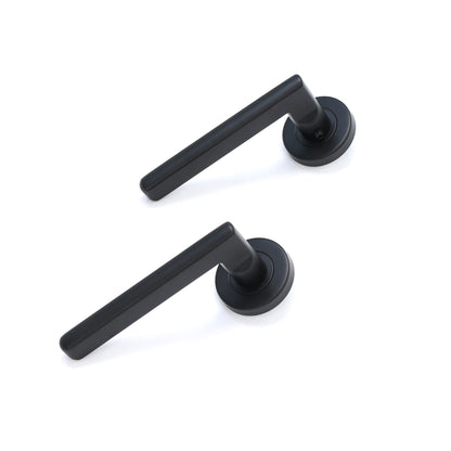 Superior Luna Lever on Round Rose Handle Set - Matt Black