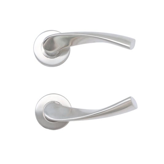 Superior Vega Lever on Round Rose Handle Set - Satin Stainless Steel